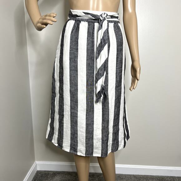 Catherine Malandrino Striped Linen Skirt - Picture 1 of 5